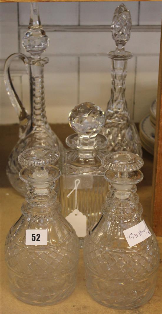 Pair of 19th Century decanters & 3 others